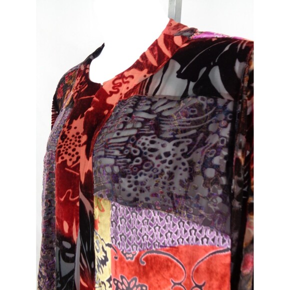 Laura Ashley Woman Velvet Burnout Top Plus Size 2X Silk Rayon Blend Whimsigoth - Picture 6 of 16